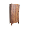 Armoire haute 1 porte en bois recyclé brun naturel 80x40 cm rustique