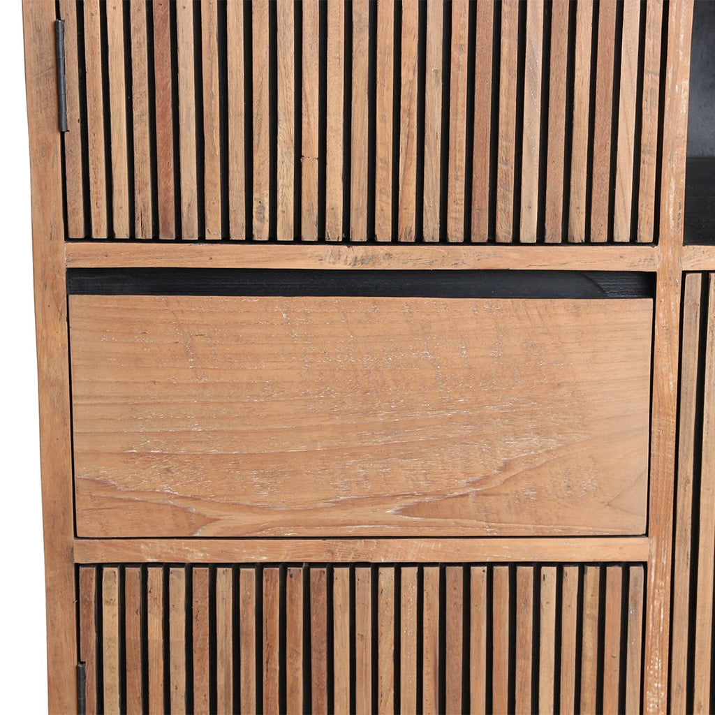Armoire en teck rainuré bois naturel 90x45 cm