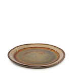 Assiette à salade en céramique – Dégradé brun et vert – Ø22,5 cm – Lot de 6