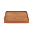 Plateau carré en bois de teck brun naturel lisse