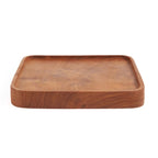 Plateau rectangulaire en bois de teck naturel, finition lisse brun chaud