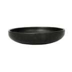 Assiette creuse en terre cuite brûlée noire ronde en céramique matte pour pâtes