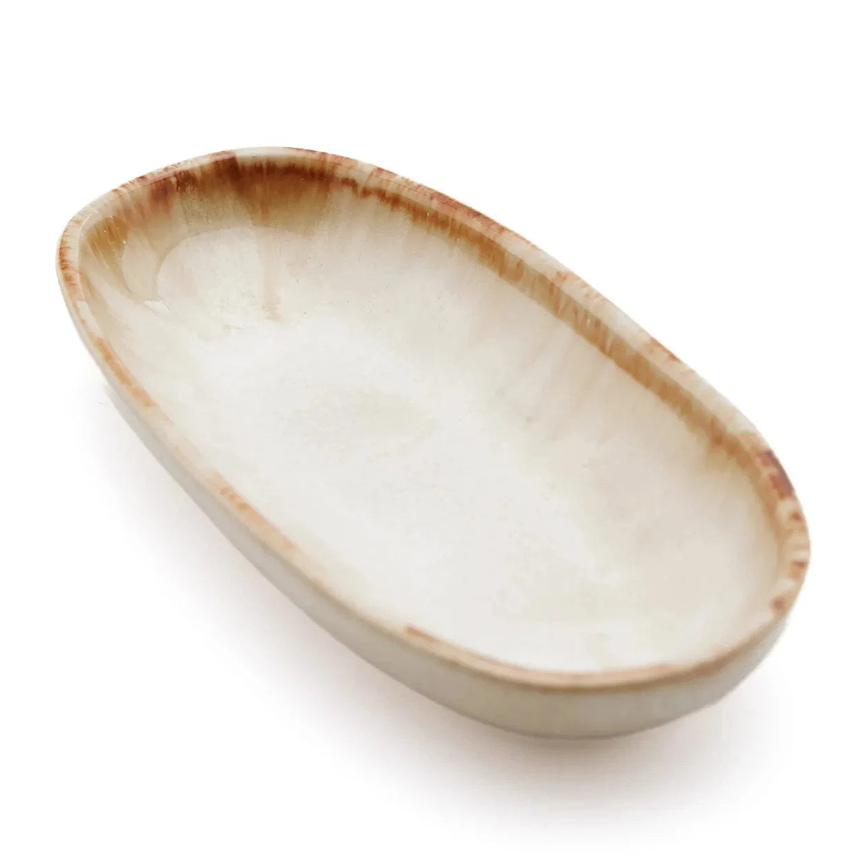 Assiette ovale en céramique blanche 22 cm – Lot de 6