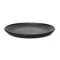 Assiette ronde en terracotta brûlée noir mat de 30 cm en céramique mate