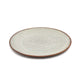 Assiettes à salade en céramique 21 cm lot de 6, plate ronde texturée avec bord marron