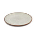 Assiettes à salade en céramique 21 cm lot de 6, plate ronde texturée avec bord marron