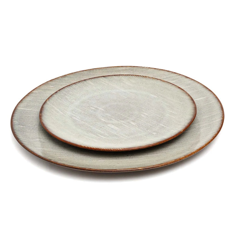 Deux assiettes à salade en céramique texturée de 21 cm lot de 6 Peniche