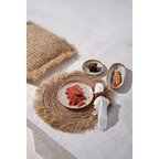 Assiettes à salade en céramique blanche mate avec bord artisanal – Set de 6