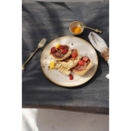 Assiettes à salade en céramique blanche mate avec bord artisanal – Set de 6