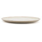 Assiettes à salade en céramique blanche mate avec bord artisanal – Set de 6