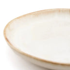 Assiettes apéritif en céramique blanche bord brun – Lot de 6