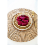 Assiettes apéritif rondes en céramique dégradée beige et marron – Set de 6