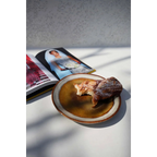 Assiettes apéritif rondes en céramique dégradée beige et marron – Set de 6