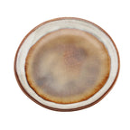 Assiettes apéritif rondes en céramique dégradée beige et marron – Set de 6