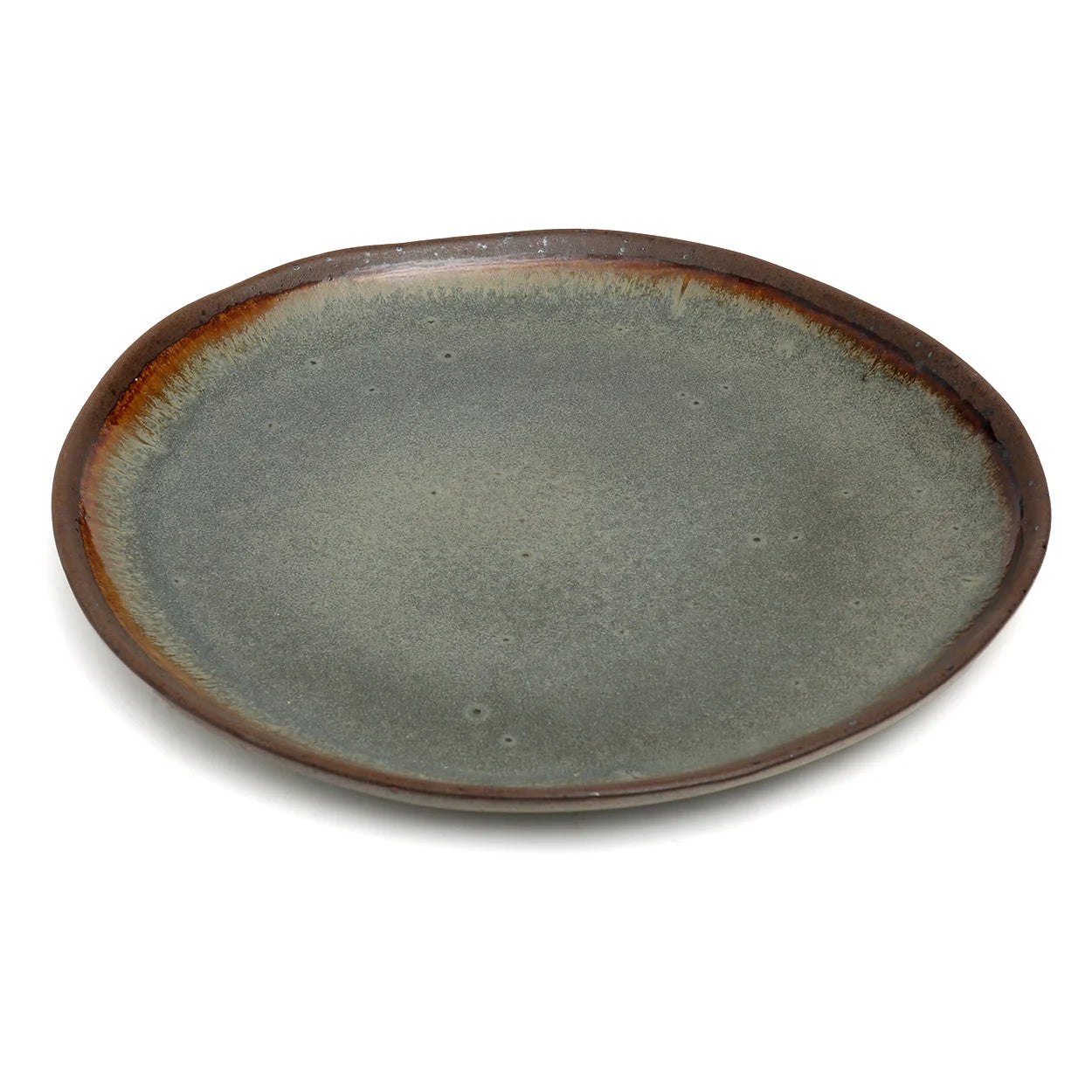 Assiette en céramique irrégulière et émaillée de 28 cm, lot de 4 pour dîner