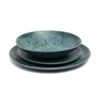 Assiettes en céramique bleue émaillée 22 cm – Lot de 6