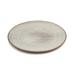 Assiettes de dîner en céramique grise finition artisanale striée – Lot de 4