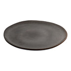 Plateau de service rond en grès gris marron ø27cm, lot de 4