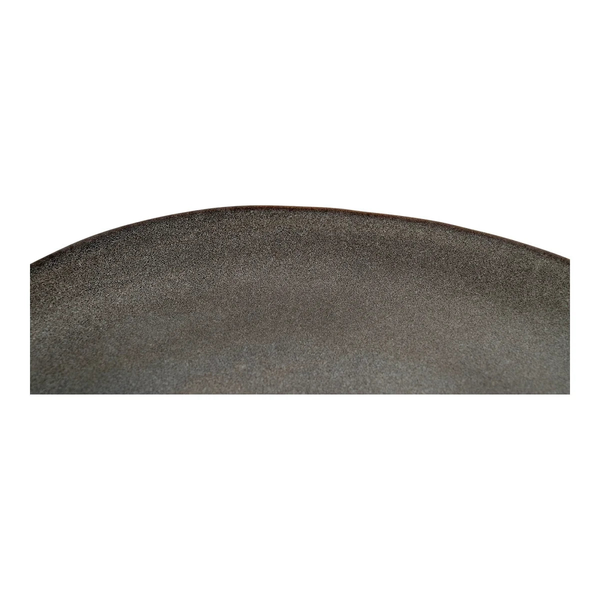 Assiette en grès gris marron texturé, bord courbé, ø27cm