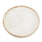 Assiettes rondes en céramique blanc cassé aux bords irréguliers – Lot de 4