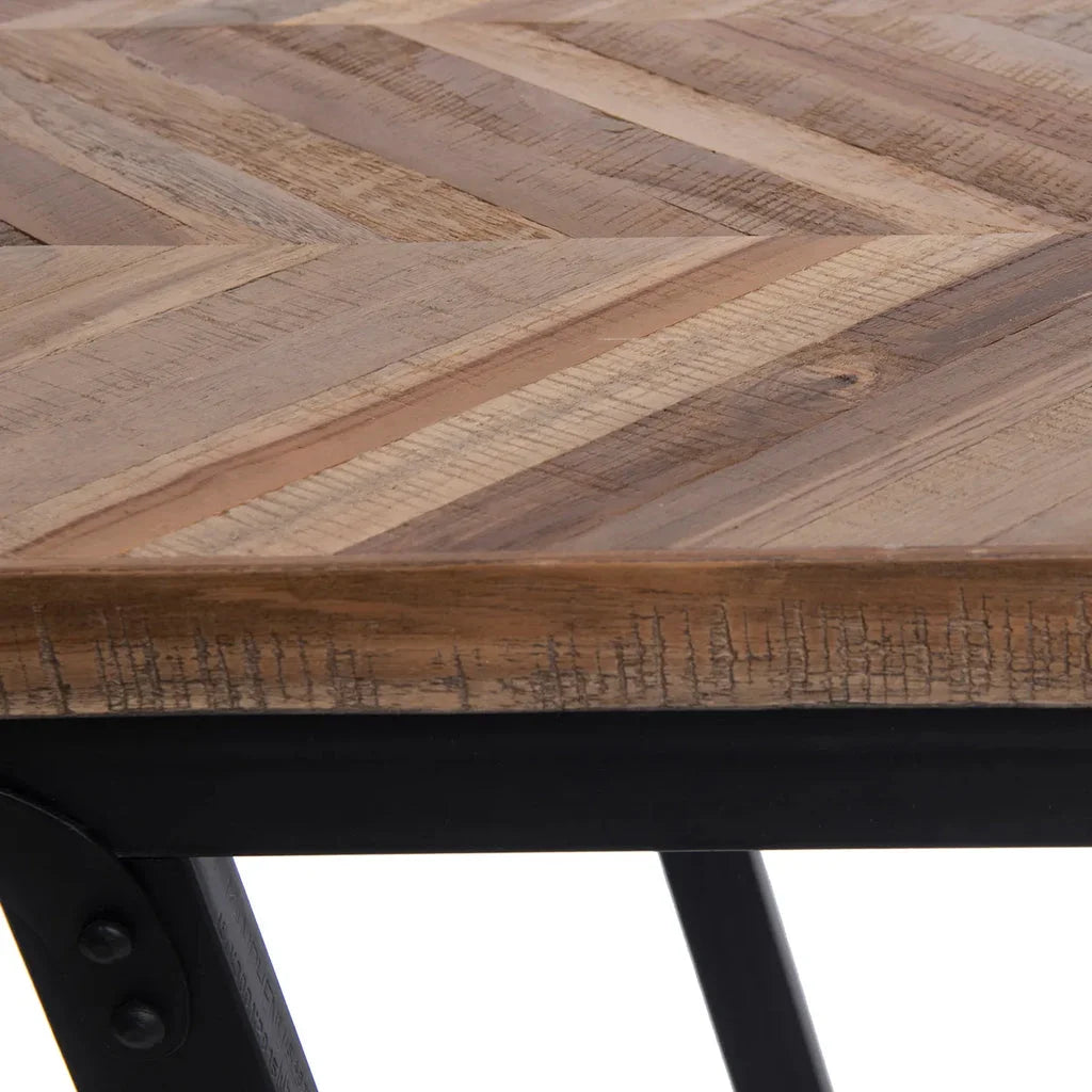 Tableau en bois à chevrons avec cadre métallique pour Le banc à chevrons Naturel 110