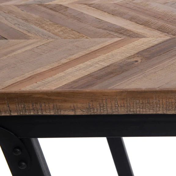 Tableau en bois à chevrons avec cadre métallique pour Le banc à chevrons Naturel 110
