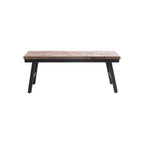 Table basse rectangulaire en bois naturel avec pieds en métal noir pour Le banc à chevrons Naturel 110