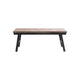 Table basse rectangulaire en bois naturel avec pieds en métal noir pour Le banc à chevrons Naturel 110
