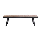Banc en bois avec pieds en métal noir pour le produit Le banc à chevrons Naturel 150