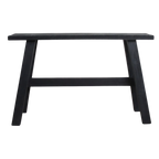 Banc en bois noir recyclé avec pieds en A, 85x20 cm