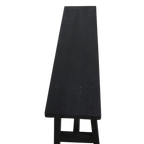 Banc en bois noir recyclé gris foncé 85x20 cm avec pieds en A