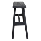 Banc en bois gris foncé recyclé avec pieds en A, 85x20 cm