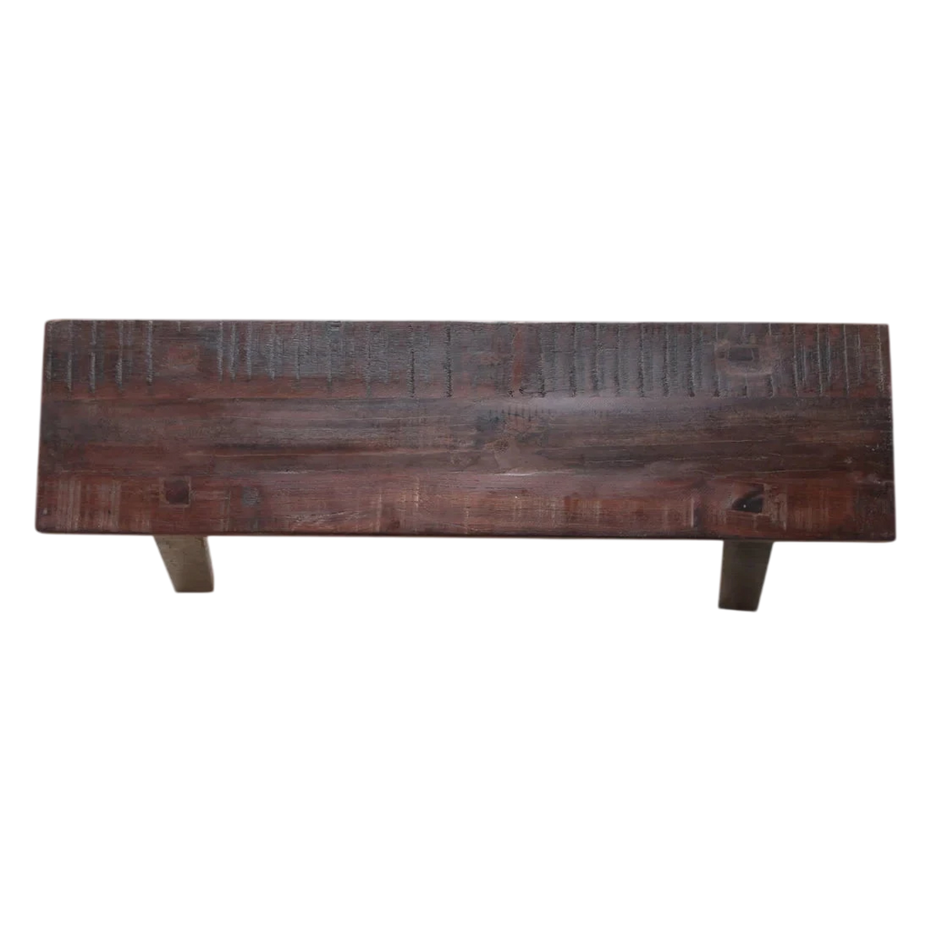 Banc en bois recyclé brun rustique industriel, 85x20 cm