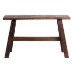 Banc en bois recyclé brun rustique 85x20 cm au look industriel