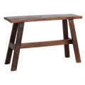 Banc en bois recyclé brun rustique industriel 85x20 cm