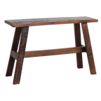 Banc en bois recyclé brun rustique industriel 85x20 cm