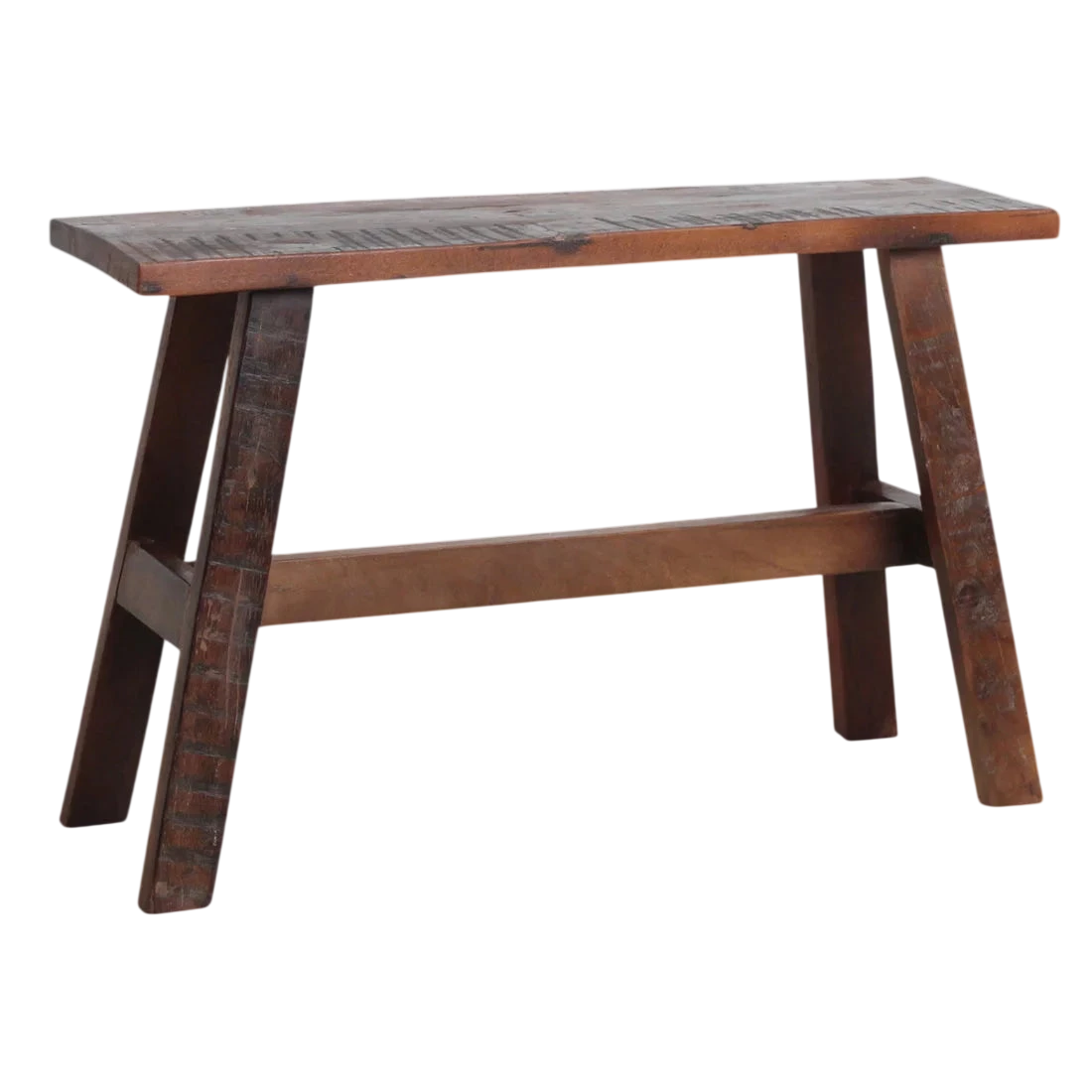 Banc en bois recyclé brun rustique industriel 85x20 cm