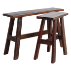 Banc en bois recyclé brun rustique industriel, 85x20 cm