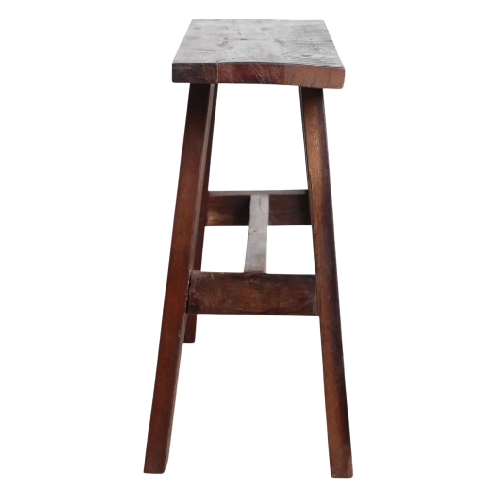 Tabouret de bar en bois recyclé brun rustique industriel, 85x20 cm