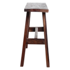 Tabouret de bar en bois recyclé brun rustique industriel, 85x20 cm