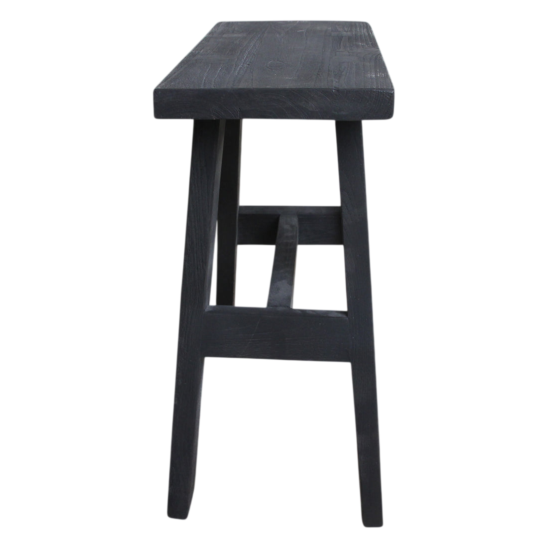 Tabouret en bois recyclé gris foncé silhouette A, 45x20 cm