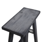 Banc en bois recyclé noir silhouette A, 45x20 cm, rustic et robuste