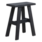 Banc en bois recyclé noir silhouette A, 45x20 cm, pour entrée ou salon