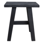 Banc en bois recyclé noir silhouette A, 45x20 cm, design rustique