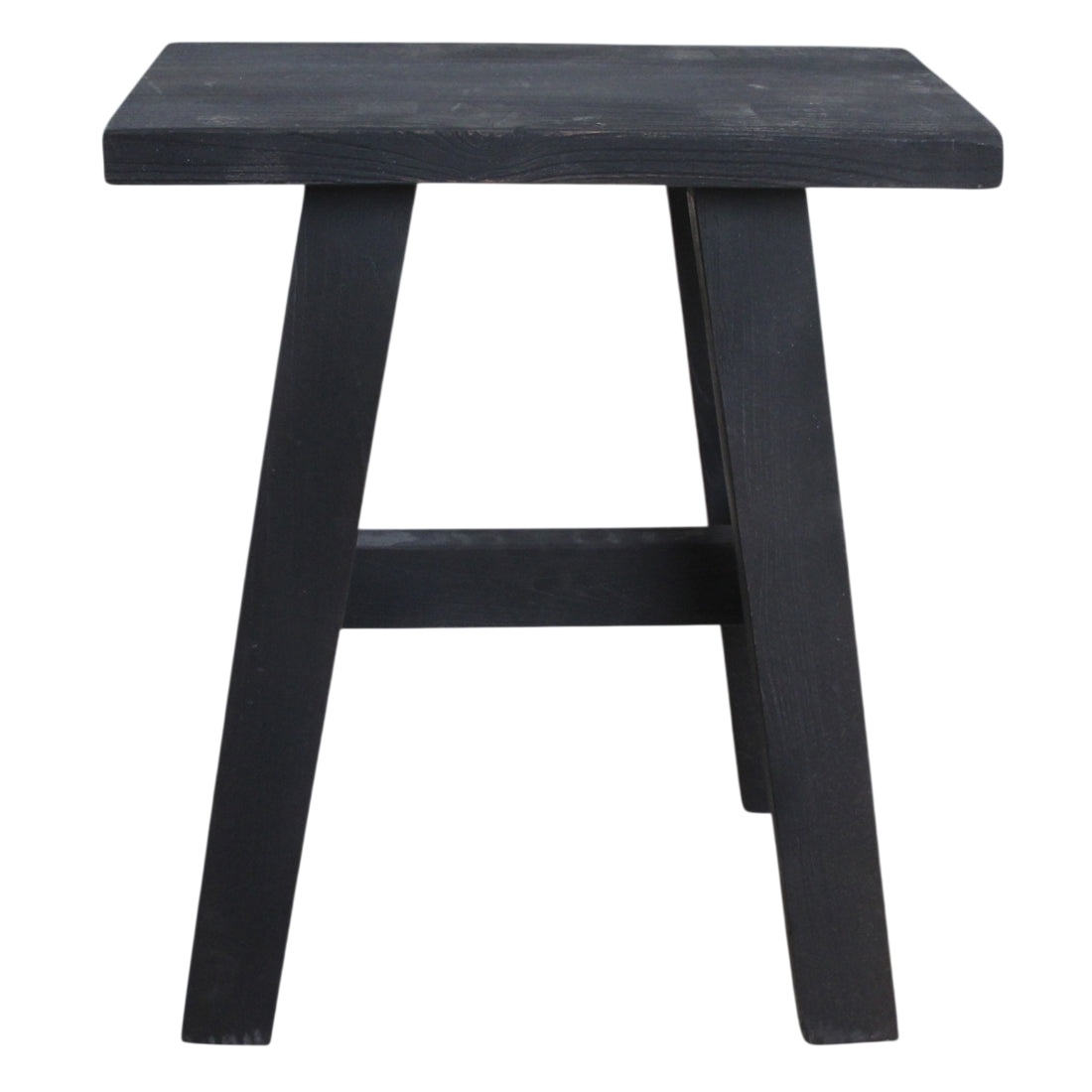 Banc en bois recyclé noir silhouette A, 45x20 cm, design rustique