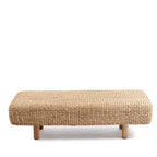 Banc rectangulaire tissé avec pieds en bois de Le banc de Jacinthe d’eau