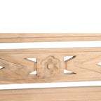 Poutre décorative en teck clair sculptée motifs floraux géométriques