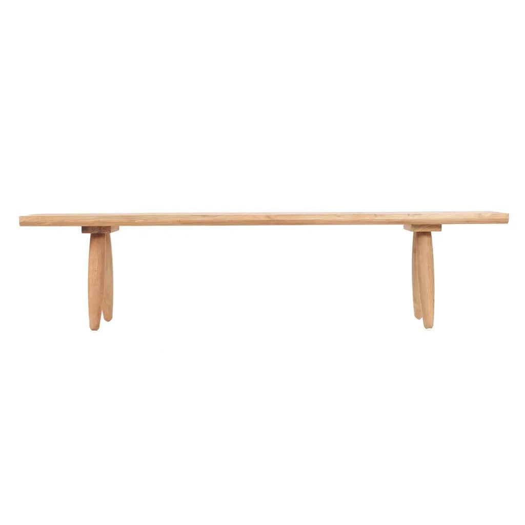 Banquette en bois avec supports tripodes pour le produit Le banc Matita Extérieur 40