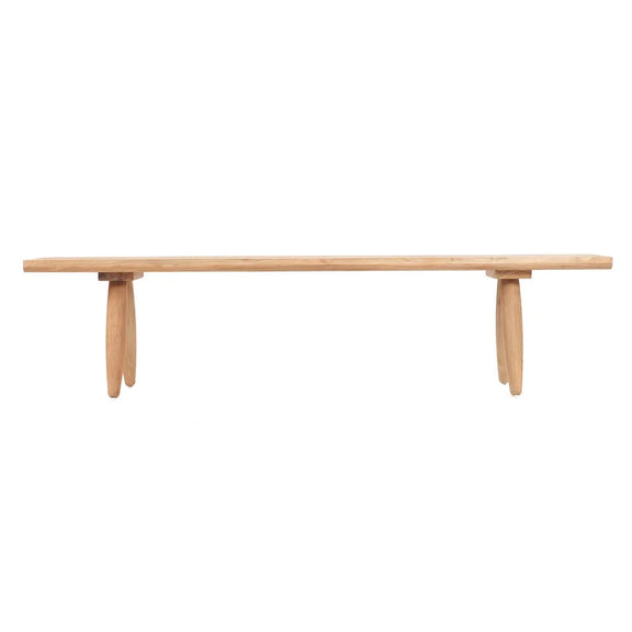 Banquette en bois avec supports tripodes pour le produit Le banc Matita Extérieur 40