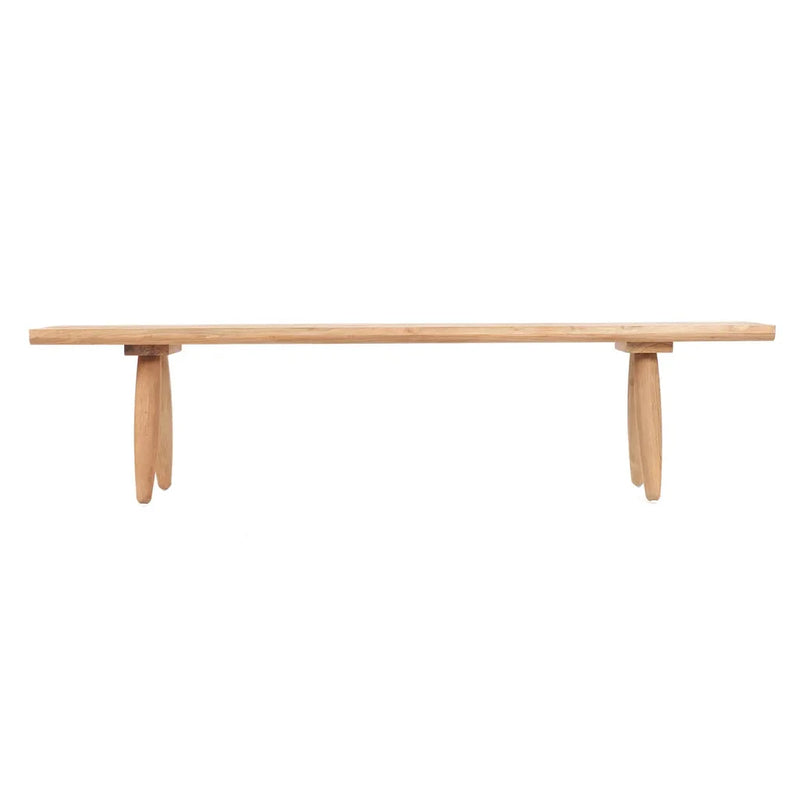 Banquette en bois avec supports tripodes pour le produit Le banc Matita Extérieur 40